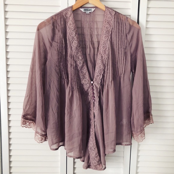 Tops - Sheer Button Up Blouse